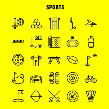 Spor çizgi Icon Pack için tasarımcılar ve geliştiriciler. Simgeler Mat, spor, spor, Yoga, Bilardo, havuz, Snooker, spor, vektör