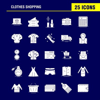 Web, baskı ve mobil Ux/UI için sağlam karakter simgesi alışveriş giyim seti. Gibi: hastane, sepet, alışveriş, Bilet, Bilet, seyahat, alışveriş, piktogram Pack sepeti. -Vektör