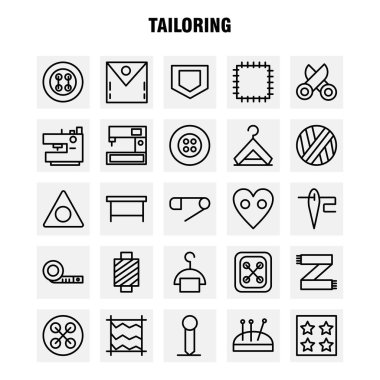 Satır Icon Pack için tasarımcılar ve geliştiriciler terzilik. Örgü, makine, makas, dikiş, düğmeler, örme, makinesi, dikiş, simgelerin vektör