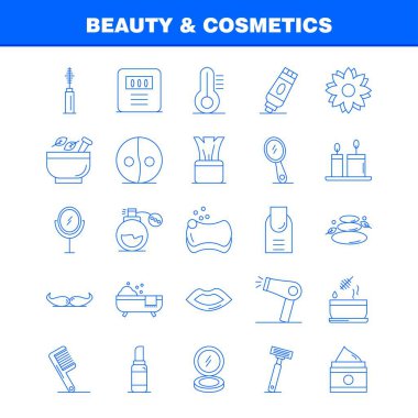 Güzellik ve kozmetik satırı Icons Set Infographics, mobil Ux/UI için Kit ve baskı tasarımı. Şunları içerir: Güzellik, kozmetik, ruj, kozmetik, harç, doğal, gemi, çiçek, Icon Set - vektör