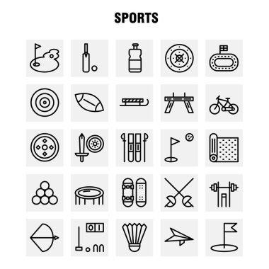 Spor çizgi Icon Pack için tasarımcılar ve geliştiriciler. Simgeler Mat, spor, spor, Yoga, Bilardo, havuz, Snooker, spor, vektör