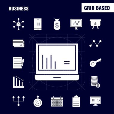 İş sağlam glif Icons Set için Infographics, mobil Ux/UI Kit ve baskı tasarımı. Şunları içerir: Küre, Internet, ağ, vektör, pasaport, Euro, kitap, belge, koleksiyon Modern Infographic Logo ve piktogram. -Vektör