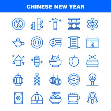 Çin yeni yılı satır Icon Pack için tasarımcılar ve geliştiriciler. Takvimi, Şubat, ay, zamanlama, Çin, yeni simgeler, oyuncak, yıl, vektör