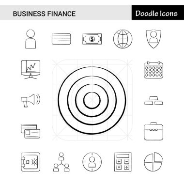 17 işletme finansı el çekilmiş Icon set set