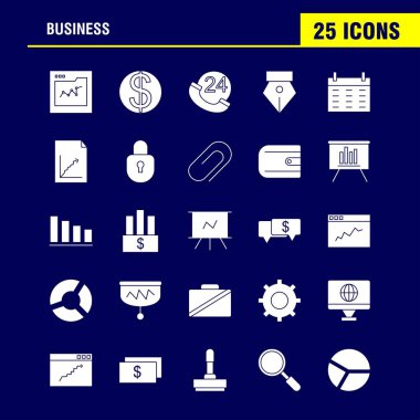İş sağlam glif Icons Set için Infographics, mobil Ux/UI Kit ve baskı tasarımı. Şunları içerir: Vektör, grafik, çizgiler, eğitim, kahve, çay, yemek, yemek, koleksiyon Modern Infographic Logo ve piktogram. -Vektör