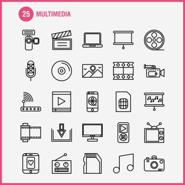 Restoran hattı Icons Set için Infographics, mobil Ux/UI Kit ve baskı tasarımı. Şunları içerir: Topuz, yemek, yemek, Kahvaltı, Avogadro, gıda, meyve, yemek, Eps 10 - vektör