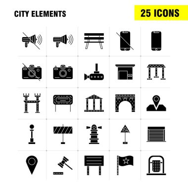 Eğlence katı glif Icons Set için Infographics, mobil Ux/UI Kit ve baskı tasarımı. İçerir: Dart oyunu, hedef, Dart, ok, Dart oyunu, hedef, Eps 10 - vektör