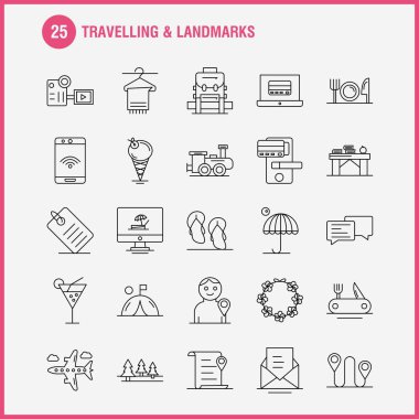 Travelling And Landmarks Line Icon for Web, Print and Mobile UX/