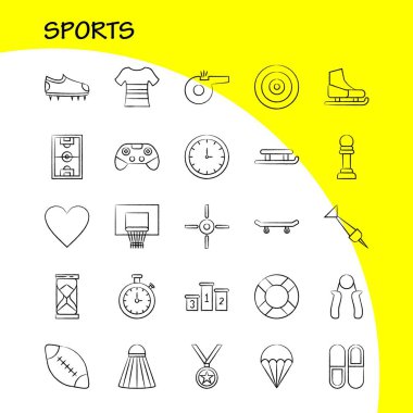 Spor el çekilmiş Icon Web, baskı ve mobil Ux/UI için Kit. Böyle