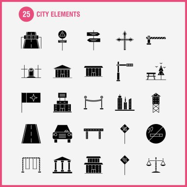 Şehir öğeleri katı glif Icons Set için Infographics, mobil Ux/UI Kit ve baskı tasarımı. Şunları içerir: Sessiz hoparlör, ses, sessiz, hoparlör, hoparlör, ses, medya, Eps 10 - vektör
