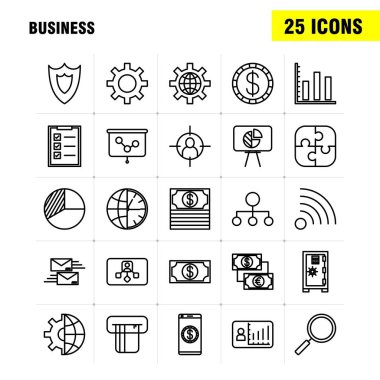 İş hattı Icons Set için Infographics, mobil Ux/UI Kit ve baskı tasarımı. Şunları içerir: Internet, Küre, genel, iletişim, fare, bilgisayar, aygıt, işaretçi, Eps 10 - vektör