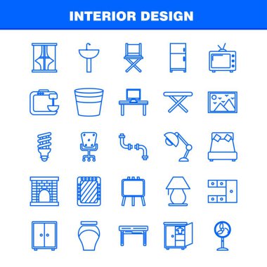 İç tasarım hat simgelerini belirlemek için Infographics, mobil Ux/UI Kit ve baskı tasarımı. Şunları içerir: Demir, elektronik, beyaz eşya, elektronik öğeler, banyo küveti, Eps 10 - vektör