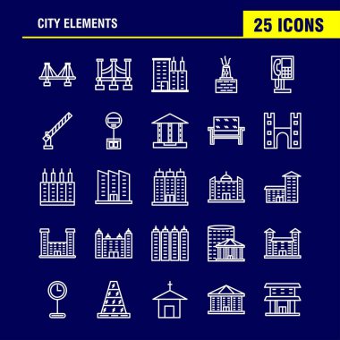 Şehir öğeleri satır Icons Set Infographics, mobil Ux/UI için Kit ve baskı tasarımı. Şunları içerir: Araba, araç, seyahat, ulaşım, Çeşme, su duş, şehir, Eps 10 - vektör