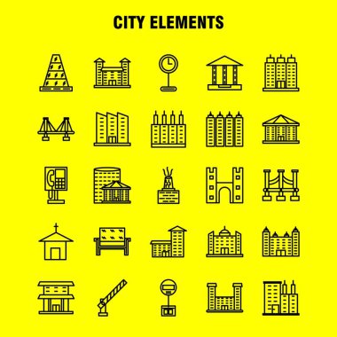 Şehir öğeleri satır Icons Set Infographics, mobil Ux/UI için Kit ve baskı tasarımı. Şunları içerir: Araba, araç, seyahat, ulaşım, Çeşme, su duş, şehir, Eps 10 - vektör