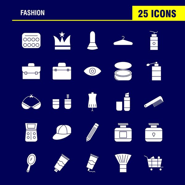 Fashion Solid Glyph Icons Set For Infographics, Mobile UX/UI Kit And Print Design. Include: Coat, Garments, Cloths, Dress, Coat, Garments, Cloths, Dress, Collection Modern Infographic Logo and Pictogram. - Vector