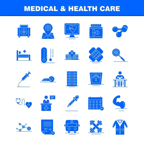 Medical Health Care Solid Glyph Icon Para Web Print Mobile — Vetor de Stock