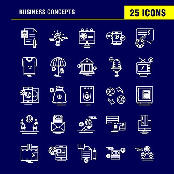 Kavramları Satır Icons Set Infographics Mobil Için Kit Baskı Tasarımı — Stok Vektör