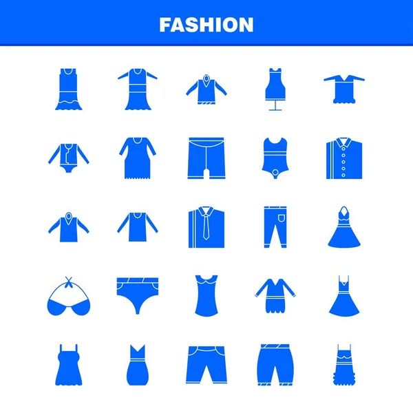 Mode Solide Glyphen Symbole Für Infografik Mobiles Kit Und Print — Stockvektor