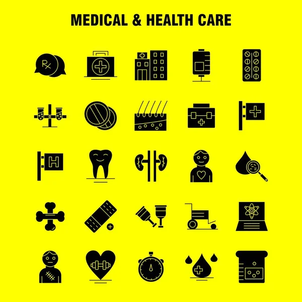 Medical Health Care Solid Glyph Icon Para Web Print Mobile — Vetor de Stock