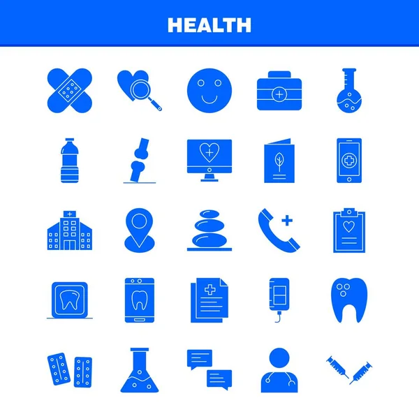 Health Solid Glyph Icon Para Web Print Mobile Kit Tais — Vetor de Stock