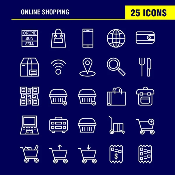 Shopping Line Icon Pack Designers Developers Icons Buy Online Sale — Stock Vector