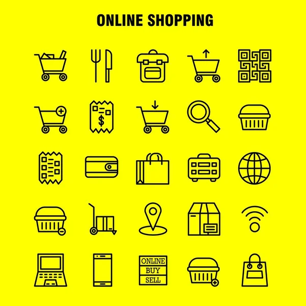 Shopping Line Icon Pack Für Designer Und Entwickler Symbole Kaufen — Stockvektor