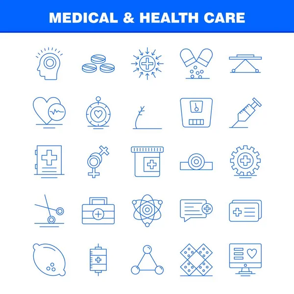 Medical Health Care Line Icon Web Print Mobile Kit Medical — Stock Vector