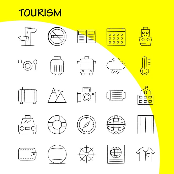 Turystyki Ręcznie Rysowane Icon Pack Dla Projektantów Programistów Ikony Temperatury — Wektor stockowy
