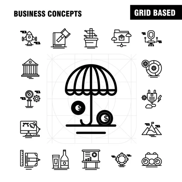 İş kavramları satır Icons Set Infographics, mobil Ux/UI için Kit ve baskı tasarımı. Şunları içerir: Belge, dosya, metin, medya, sandalye, ofis, mobilya, oturma, koleksiyonu Modern Infographic Logo ve piktogram. -Vektör