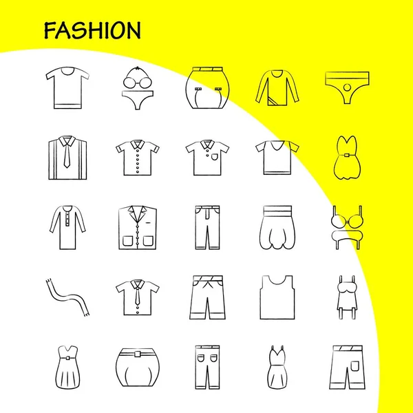 Mode Handgezeichnete Symbole Für Infografik Mobiles Kit Und Druckdesign Gehören — Stockvektor