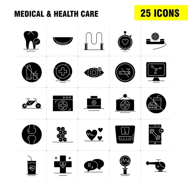 Medical Health Care Solid Glyph Icon Para Web Print Mobile —  Vetores de Stock