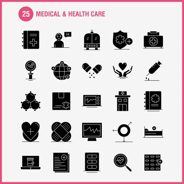 Medical Health Care Solid Glyph Icon Para Web Print Mobile — Vetor de Stock