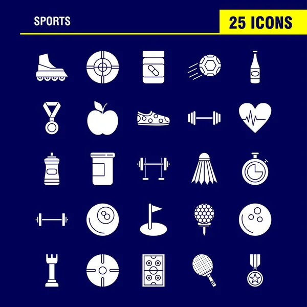 Sports Solid Glyph Icon Web Print Mobile Kit Такие Питание — стоковый вектор