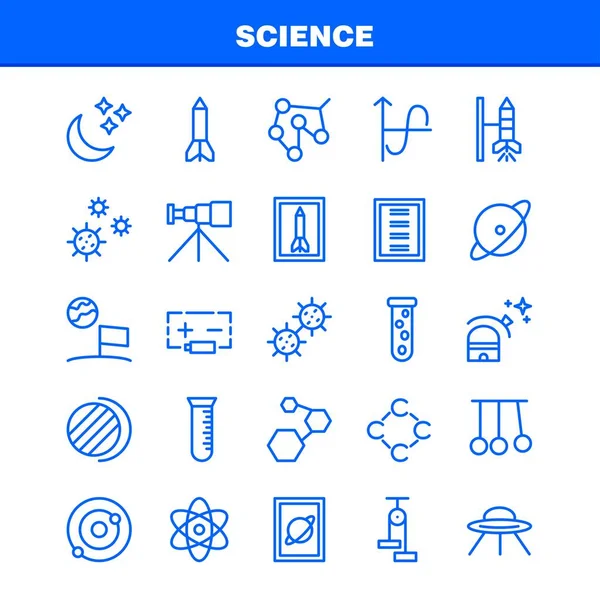 Science Lijn Icon Pack Voor Ontwerpers Ontwikkelaars Iconen Van Launch — Stockvector