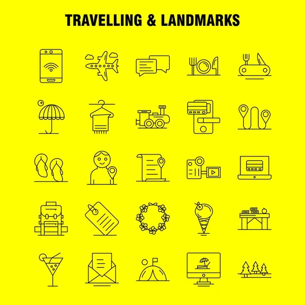 Seyahat ve yerler çizgi simgesi Web, baskı ve mobil Ux/UI için Kit. Gibi: dosya, konumu, harita, taşıma, sohbet, sohbet, metin, taşıma, piktogram paketi. -Vektör