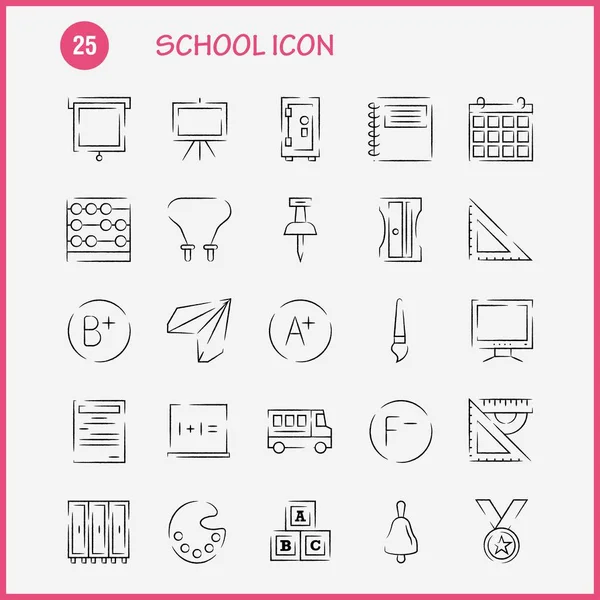 School Icon Hand Drawn Icon Pack For Designers And Developers. Icons Of Education, File, Paper, School, Art, College, Paint, Painting, Vector