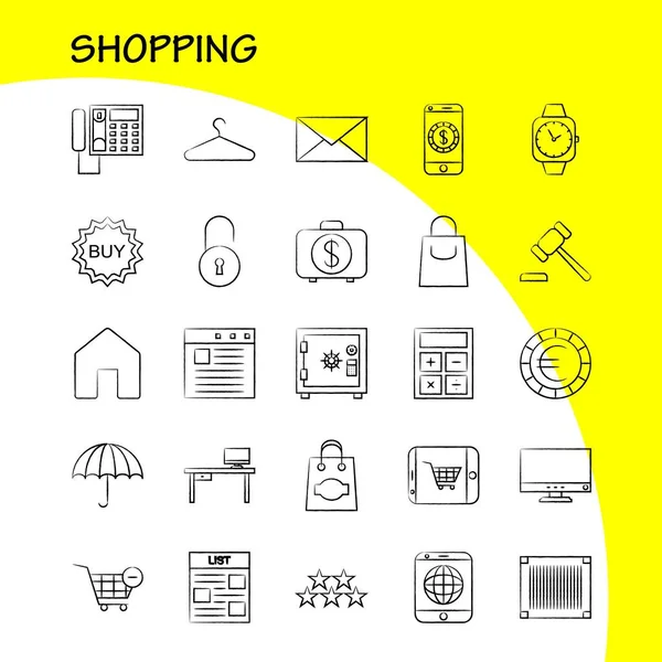 Shopping handgezeichnetes Icon für Web, Print und mobile ux / ui Kit. su — Stockvektor