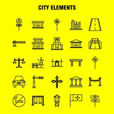 Şehir öğeleri satır Icons Set Infographics, mobil Ux/UI için Kit ve baskı tasarımı. Şunları içerir: Sessiz hoparlör, ses, sessiz, hoparlör, hoparlör, ses, medya, Eps 10 - vektör
