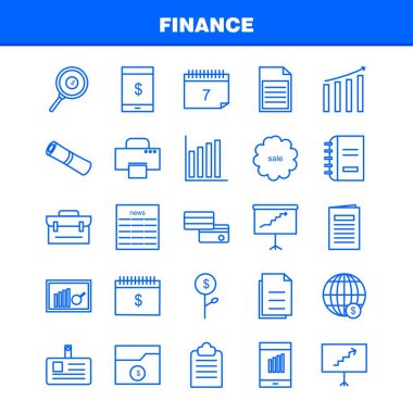 Finans satır Icons Set Infographics, mobil Ux/UI için Kit ve halkla ilişkiler