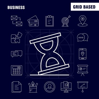 Web, baskı ve mobil Ux/UI için iş hattı simge seti. Gibi: Noel, yer, harita, Star, Sms, sohbet, mesaj, Mail, piktogram paketi. -Vektör