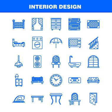 İç tasarım hat simgelerini belirlemek için Infographics, mobil Ux/UI Kit ve baskı tasarımı. Şunları içerir: Anahtar, tak, elektronik, elektrik, tablo, mobilya, ev, tablolar, Eps 10 - vektör