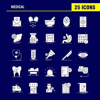 Tıbbi katı glif Icons Set için Infographics, mobil Ux/UI Kit ve baskı tasarımı. Şunları içerir: Tıp, yaprak, bitki, tıp, göz, göz, tıp, koleksiyonu Modern Infographic Logo ve piktogram. -Vektör