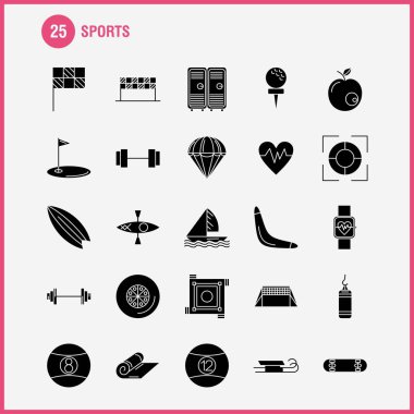 İş yönetim katı glif Icons Set için Infographics, mobil Ux/UI Kit ve baskı tasarımı. Şunları içerir: Belge, dosya, metin, kalem, Küre, dünya dünya, küresel, Eps 10 - vektör