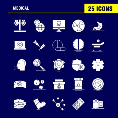 Tıbbi katı glif Icons Set için Infographics, mobil Ux/UI Kit ve baskı tasarımı. Şunları içerir: Damla, şırınga, tıp, tıp, şırınga, tıp, enjeksiyon, sağlık, koleksiyon Modern Infographic Logo ve piktogram. -Vektör