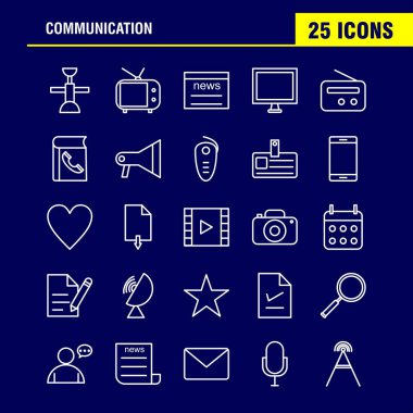İletişim hattı Icons Set için Infographics, mobil Ux/UI Kit ve baskı tasarımı. Şunları içerir: Laptop, bilgisayar, aygıt, elektronik, kulaklık, medya, müzik, ses, koleksiyon Modern Infographic Logo ve piktogram. -Vektör