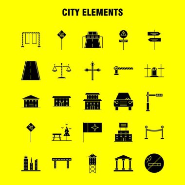 Şehir öğeleri katı glif Icons Set için Infographics, mobil Ux/UI Kit ve baskı tasarımı. Şunları içerir: Sessiz hoparlör, ses, sessiz, hoparlör, hoparlör, ses, medya, Eps 10 - vektör