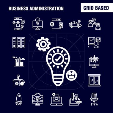 İş İdaresi hat simgelerini belirlemek için Infographics, mobil Ux/UI Kit ve baskı tasarımı. Şunları içerir: Korumalı Web sitesi, Web sitesi, Internet, Doları, dağlar, Doları, kalem, Eps 10 - vektör