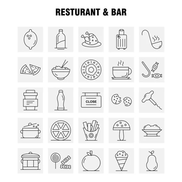 Icona Restaurant Bar Line Web Stampa Mobile Kit Come Esempio — Vettoriale Stock