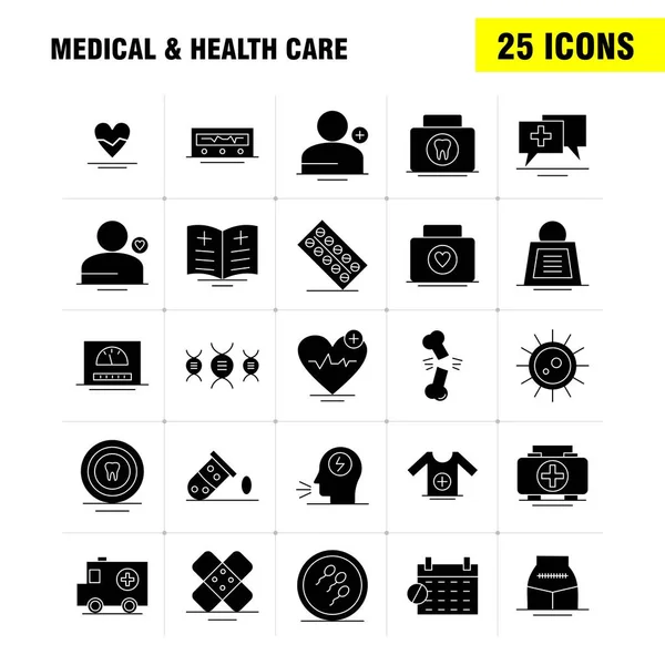 Medical Health Care Solid Glyph Icon Para Web Print Mobile —  Vetores de Stock