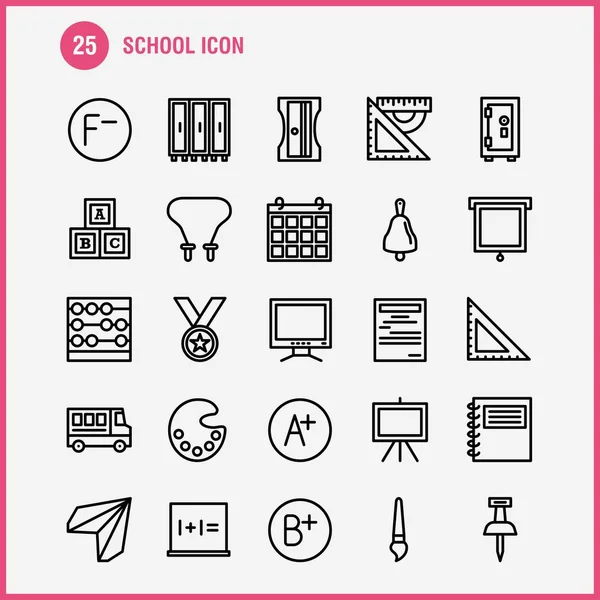 School Pictogram Lijn Icon Pack Voor Ontwerpers Ontwikkelaars Iconen Van — Stockvector